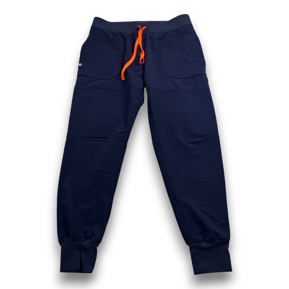 FIGS Zamora Jogger Scrub Pants Navy Blue Women Large W21SW2064 Drawstring Cuff